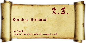 Kordos Botond névjegykártya