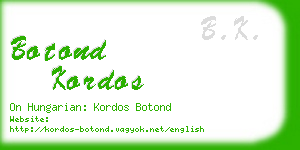 botond kordos business card